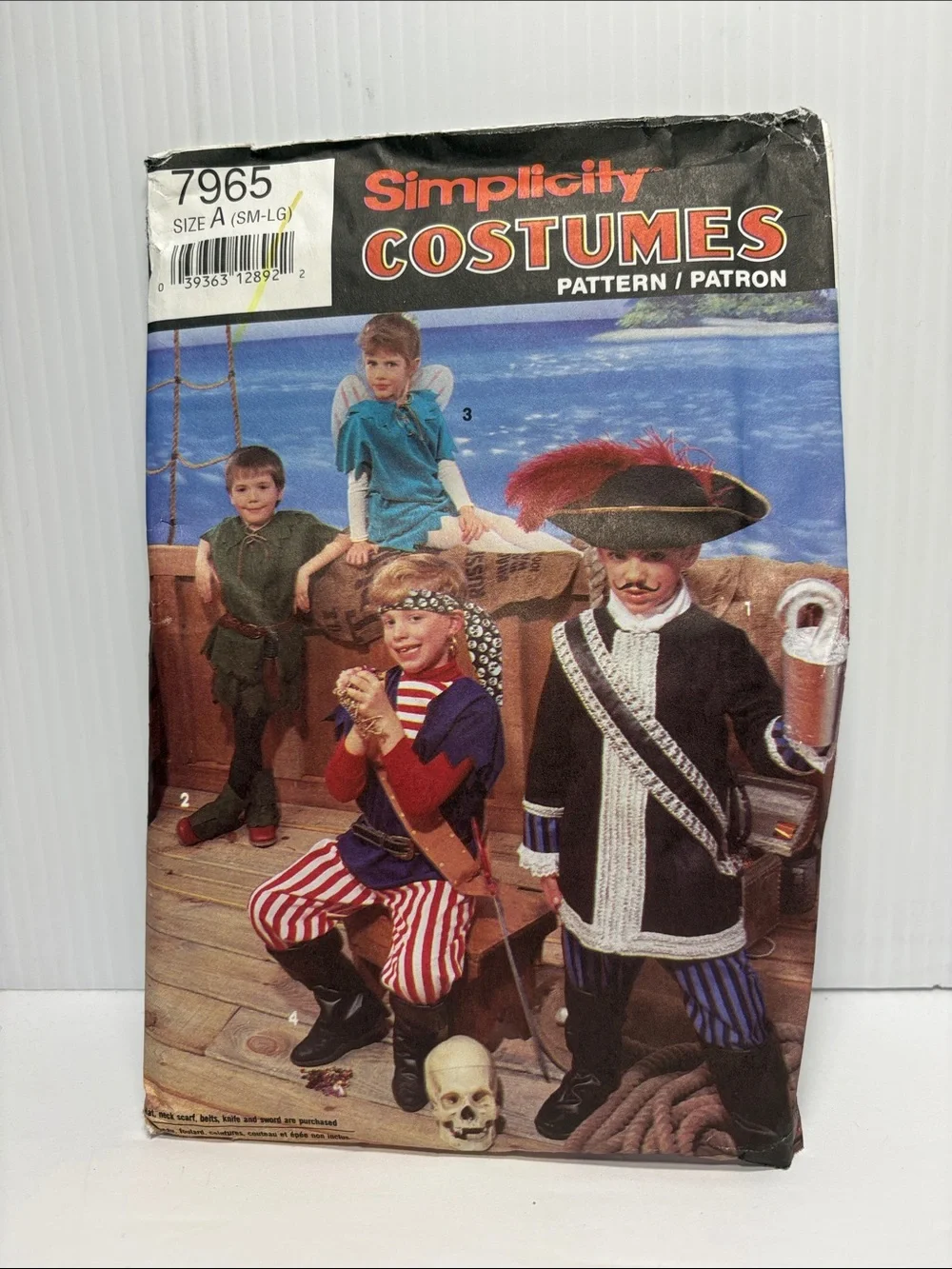 Simplicity 7965 Kids Pirate & Peter Pan Costume Patterns sizes small-large